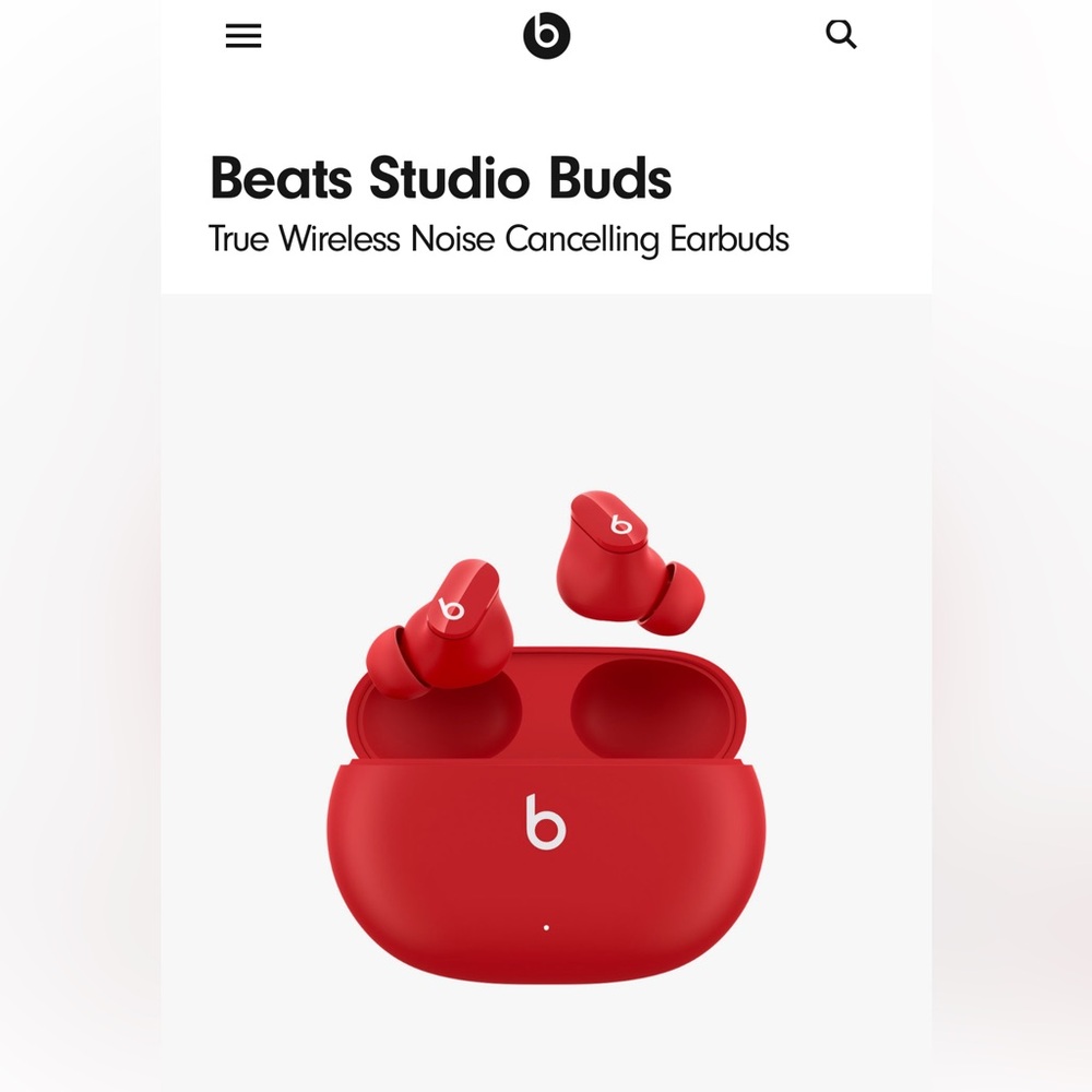 BNIB Beats by Dre Studio Buds (Wireless Bluetooth Earbuds, RED)